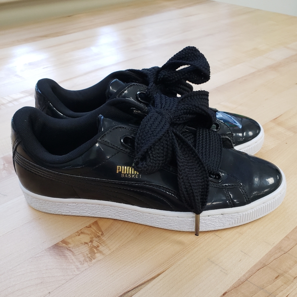 Puma Black Basket Heart Sneakers